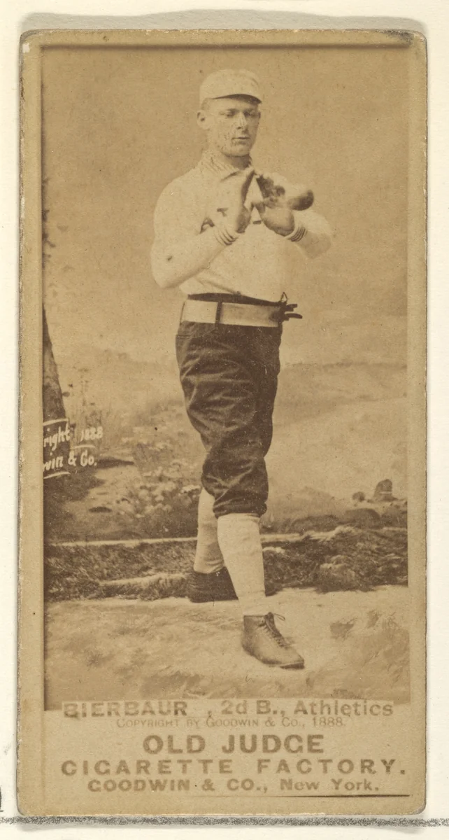 Bierbauer, 2nd Base, Philadelphia Athletics, from the Old Judge series (N172) for Old Judge Cigarettes by Goodwin & Company, photograph, 1888