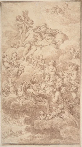 Angels Adoring the The Holy Trinity by Charles Nicolas Cochin II, drawing, 1772