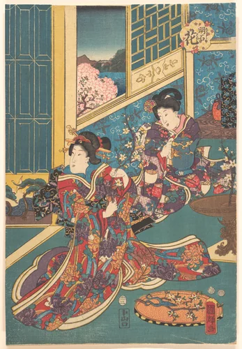 Flower of Akashi (Akashi no hana) by Utagawa Kuniteru, print, 1853