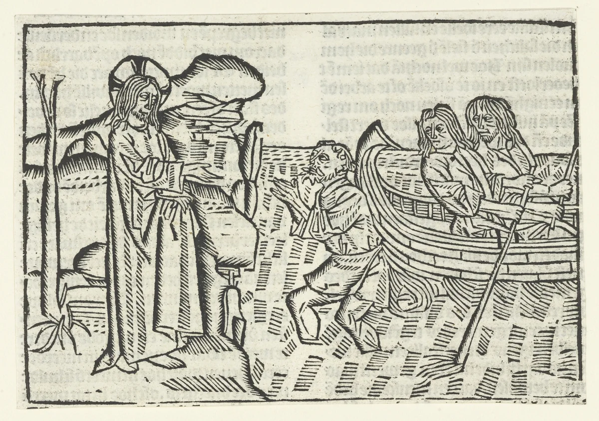 De roeping van Petrus by Unknown, print, 1480-1500