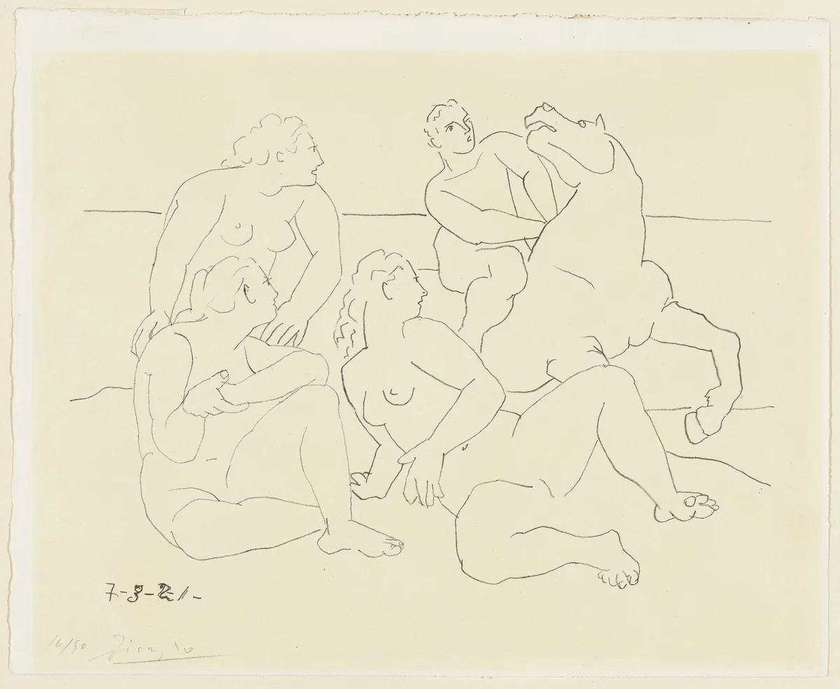 The Horseman (Le Cavalier) from the series Four Lithographs (Quatre lithographies) by Pablo Picasso, print, 1921