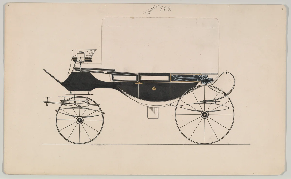 Landau #889 by Brewster & Co., drawing, 1850-1870