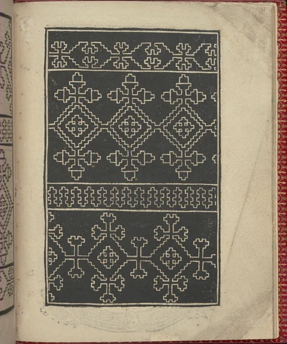 Ce est ung tractat de la noble art de leguille ascavoir ouvraiges de spaigne... page 21 (recto) by Willem Vosterman, book, 1527-1540