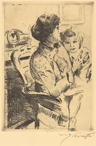 Mutter und Kind (Mother and Child) by Lovis Corinth, print, 1911