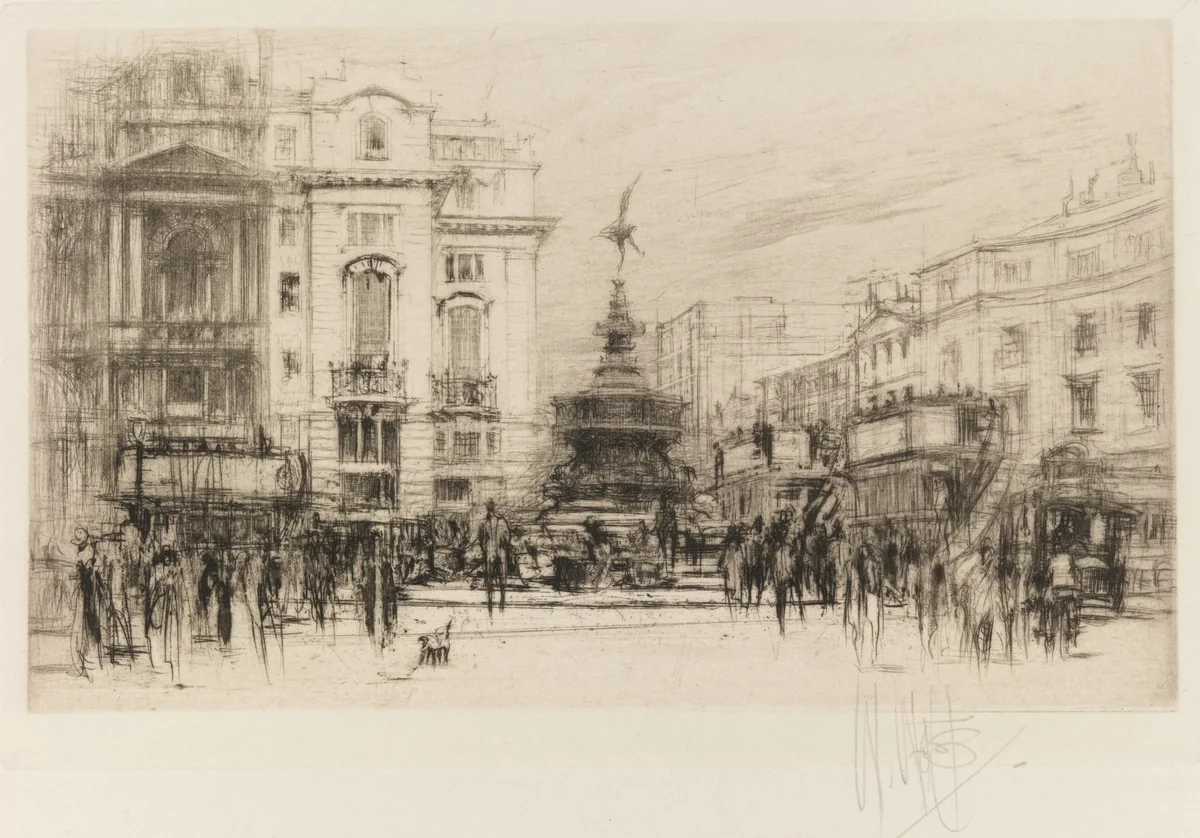 London Set: Piccadilly Circus (with Criterion Theatre) by William Walcot, print, 1924