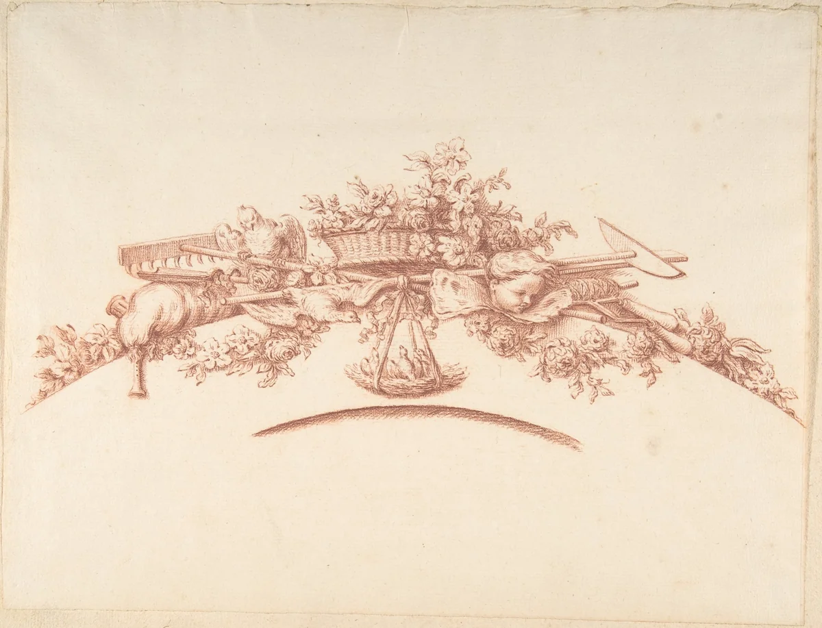 Preparatory Study for Plate 41 in "Maisons de plaisance," Vol. II by Jacques François Blondel, drawing, 1715-1774