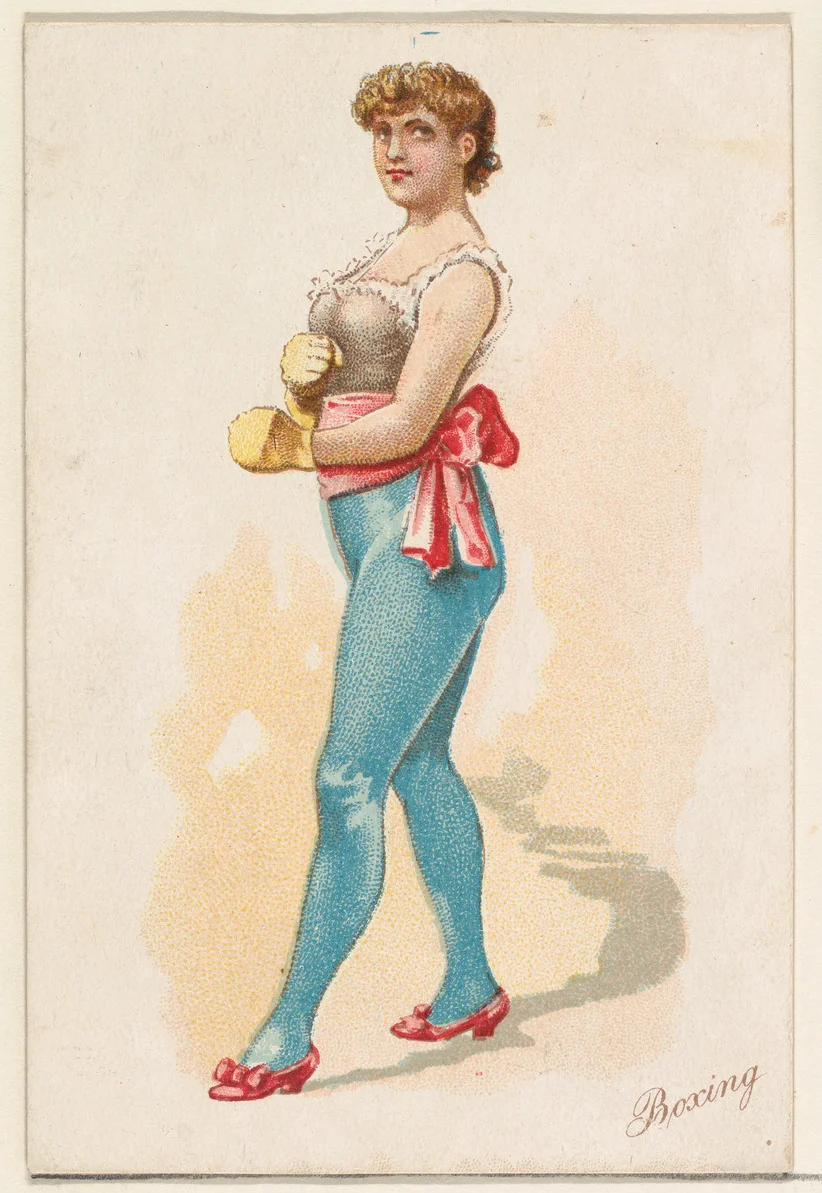 Boxing, from the Pretty Athletes series (N196) issued by Wm. S. Kimball & Co. by William S. Kimball & Company, print, 1889
