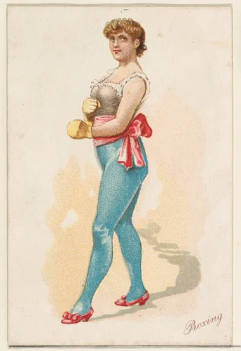 Boxing, from the Pretty Athletes series (N196) issued by Wm. S. Kimball & Co. by William S. Kimball & Company, print, 1889