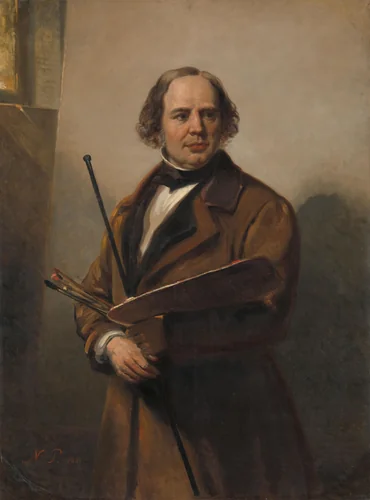 Jan Willem Pieneman, Painter, Father of Nicolaas Pieneman by Nicolaas Pieneman, painting, 1860