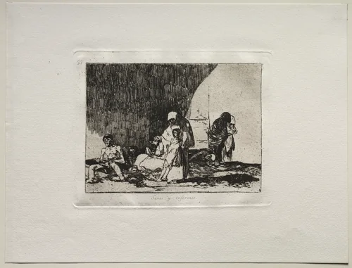 The Horrors of War: The Healthy and the Sick by Francisco de Goya, print, 1810-1820