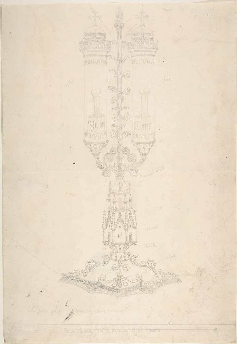 Reliquary of Ss. Sylvan and Florian, from St. Mark's Venice by anonymous, drawing, 1850-1900
