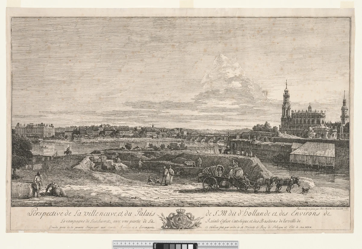 View of Dresden by Bernardo Bellotto, print, 1748