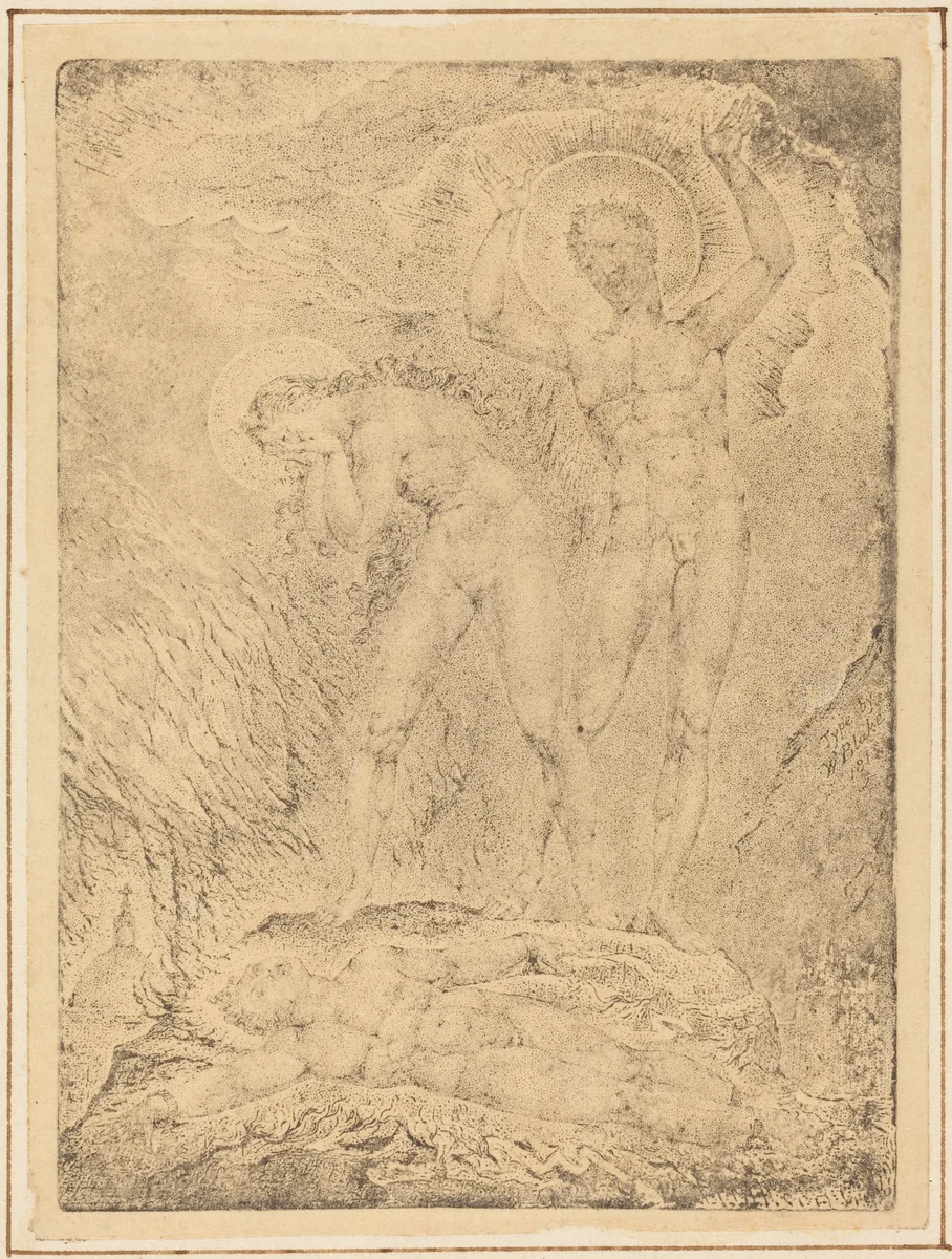 The Chaining of Orc by William Blake, print, 1812