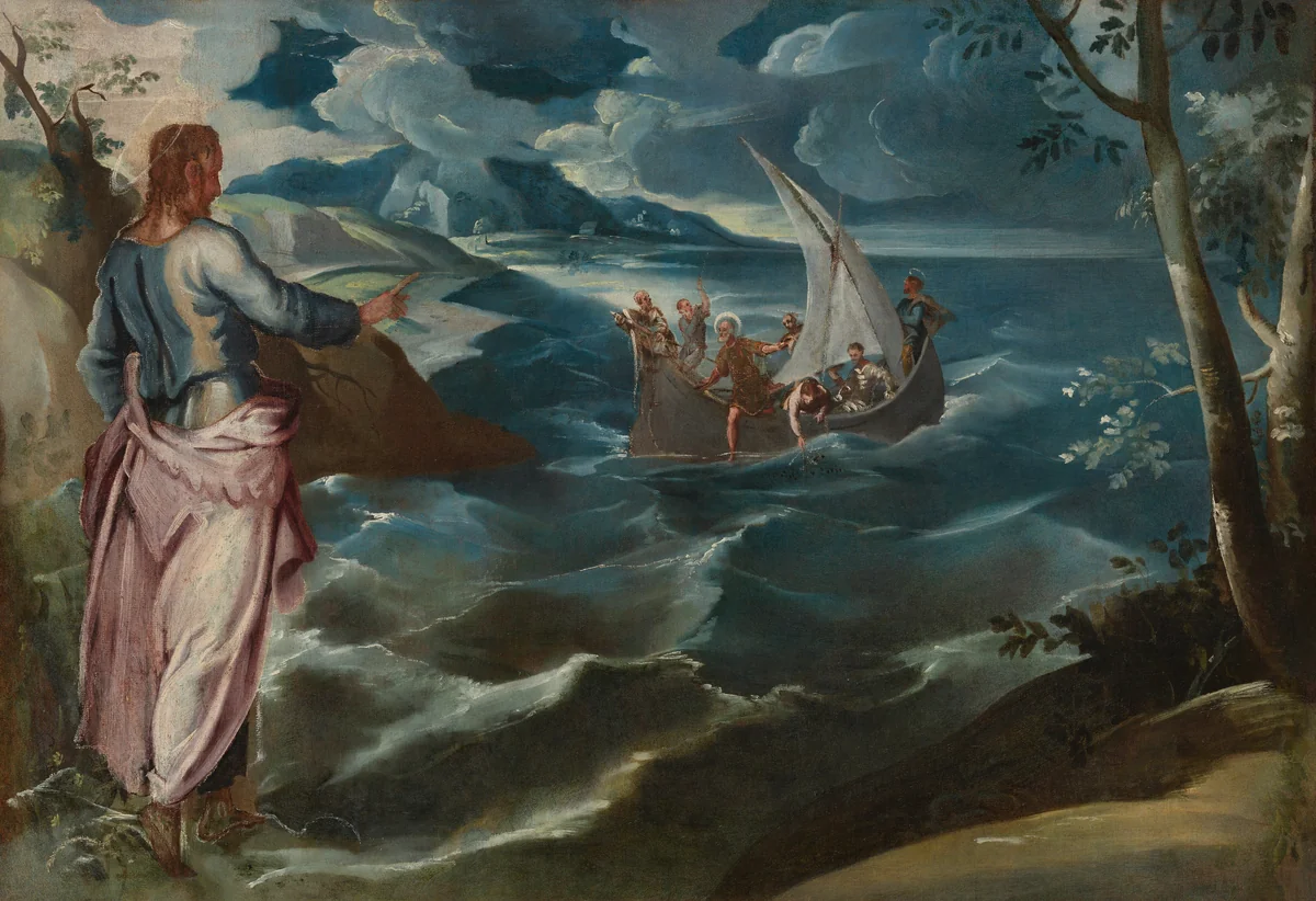 Christ at the Sea of Galilee by Jacopo Tintoretto, painting, 1570-1579