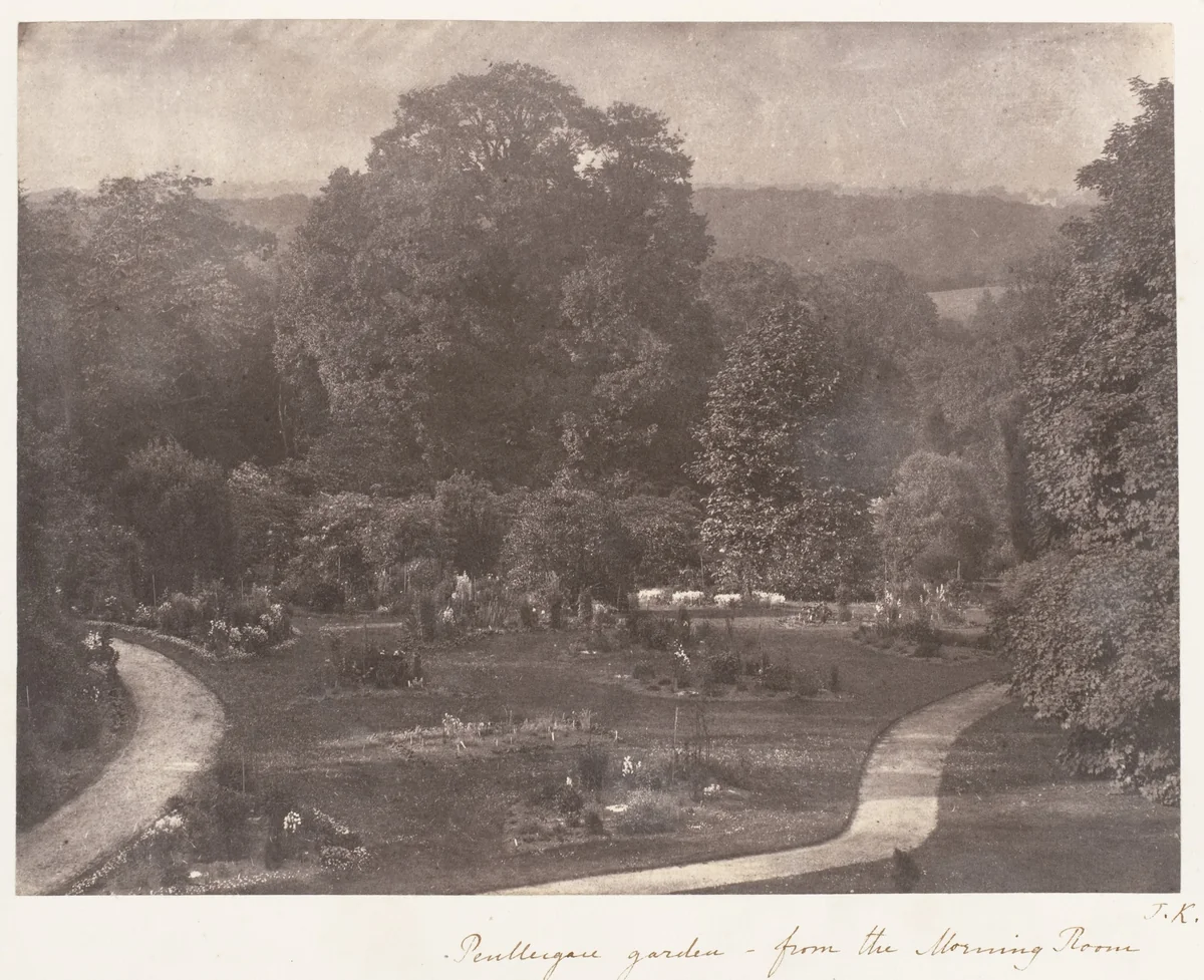 Penllergare Garden From the Morning Room by James Knight, photograph, 1853-1856