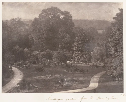 Penllergare Garden From the Morning Room by James Knight, photograph, 1853-1856