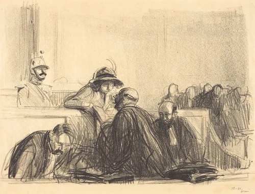 Avocat parlant à sa cliente (Lawyer Talking to His Client) by Jean-Louis Forain, print, 1915