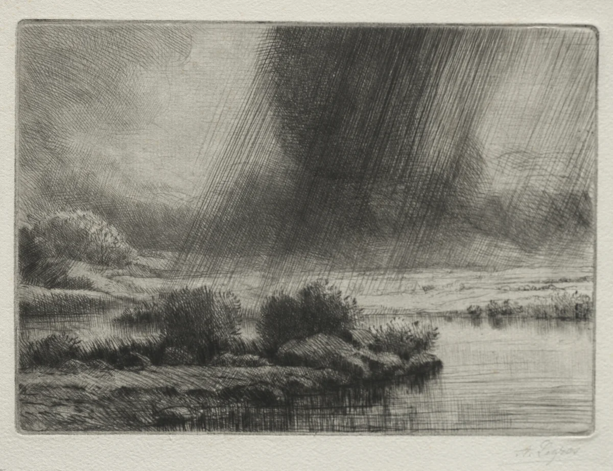A Storm by Alphonse Legros, print, 1857-1911
