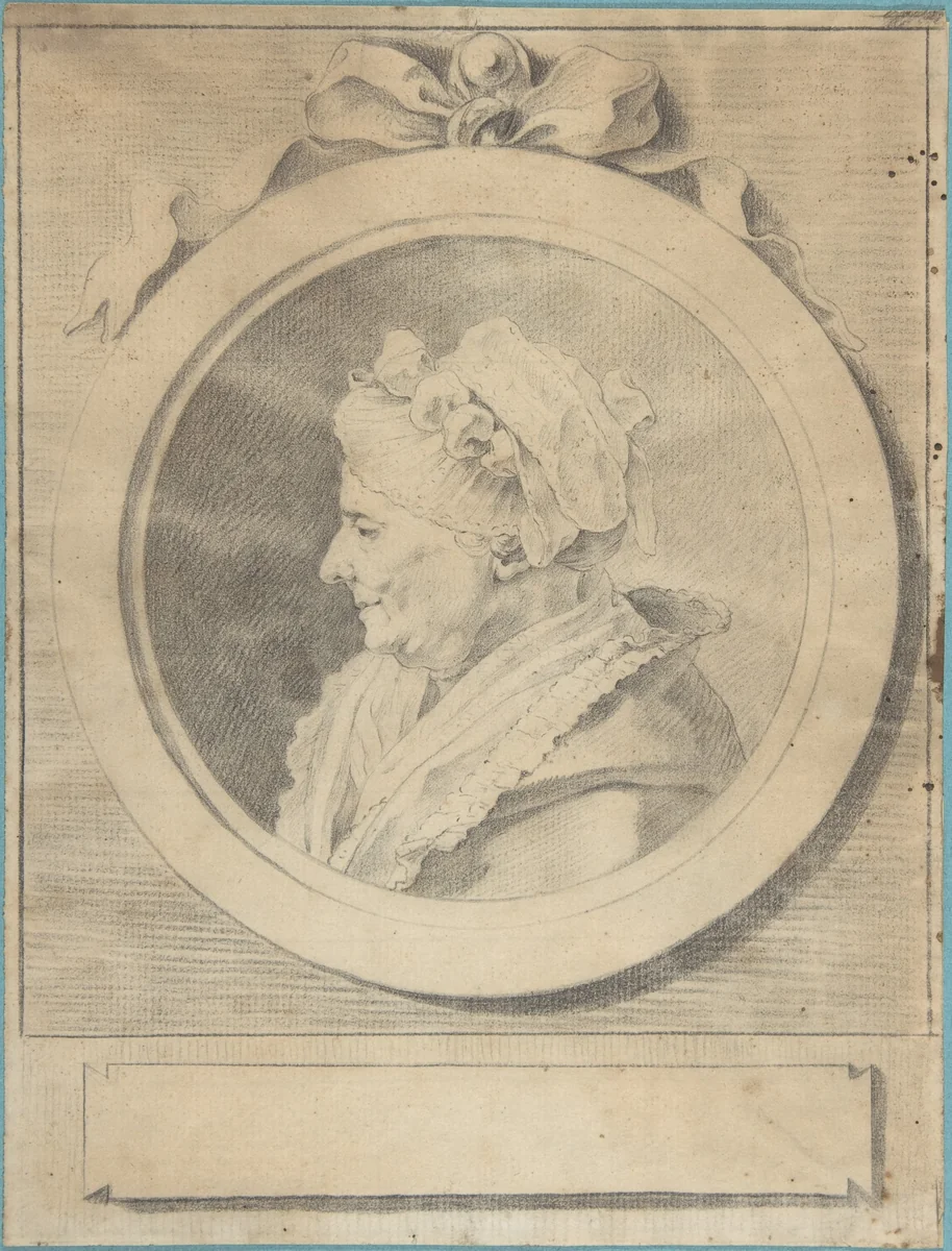 Portrait of an Old Lady Wearing a Cap by anonymous, drawing, 1700-1800