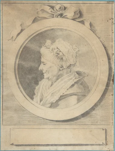 Portrait of an Old Lady Wearing a Cap by anonymous, drawing, 1700-1800