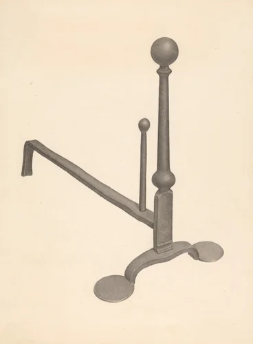 Andiron (one of pair) by Gordon Sanborn, index of american design, 1938