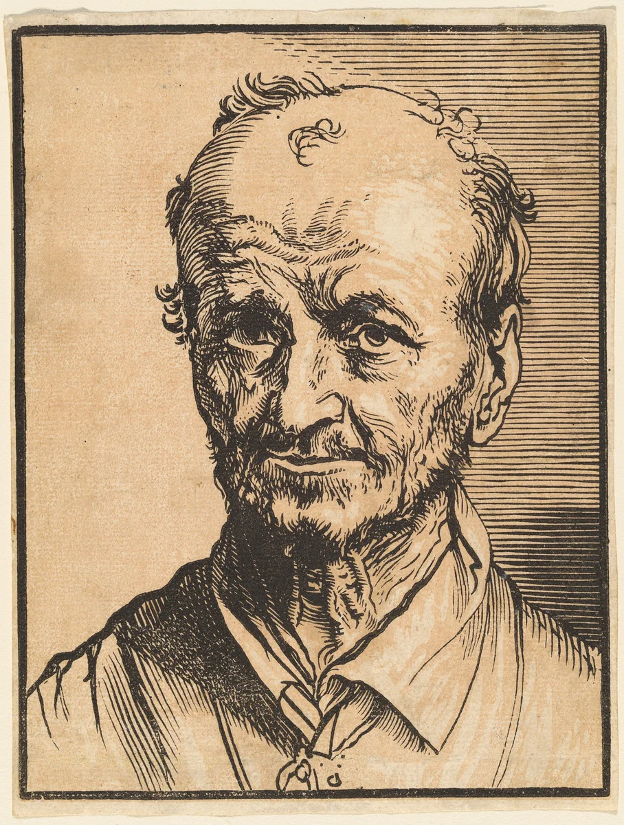 Bust of a Balding Man by Jan Lievens, print, 1607-1674
