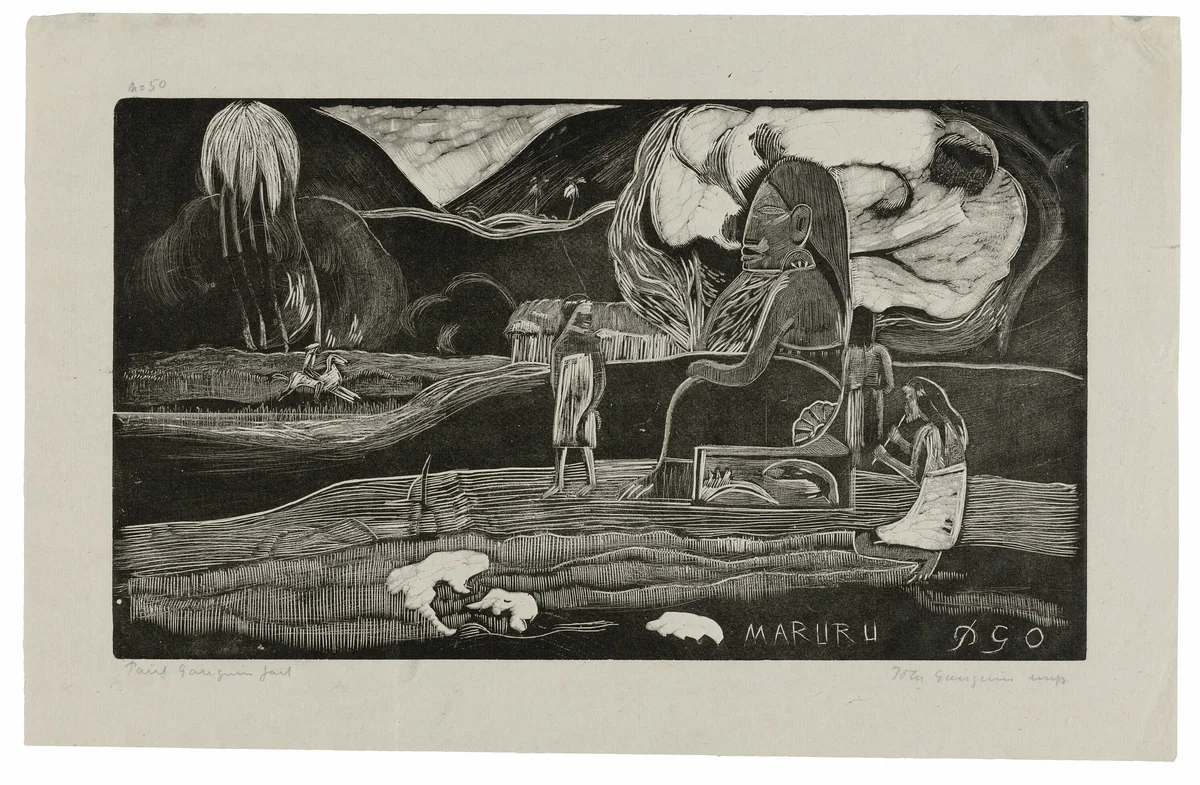 Maruru (Offerings of Gratitude), from the Noa Noa Suite by Paul Gauguin, print, 1893-1894