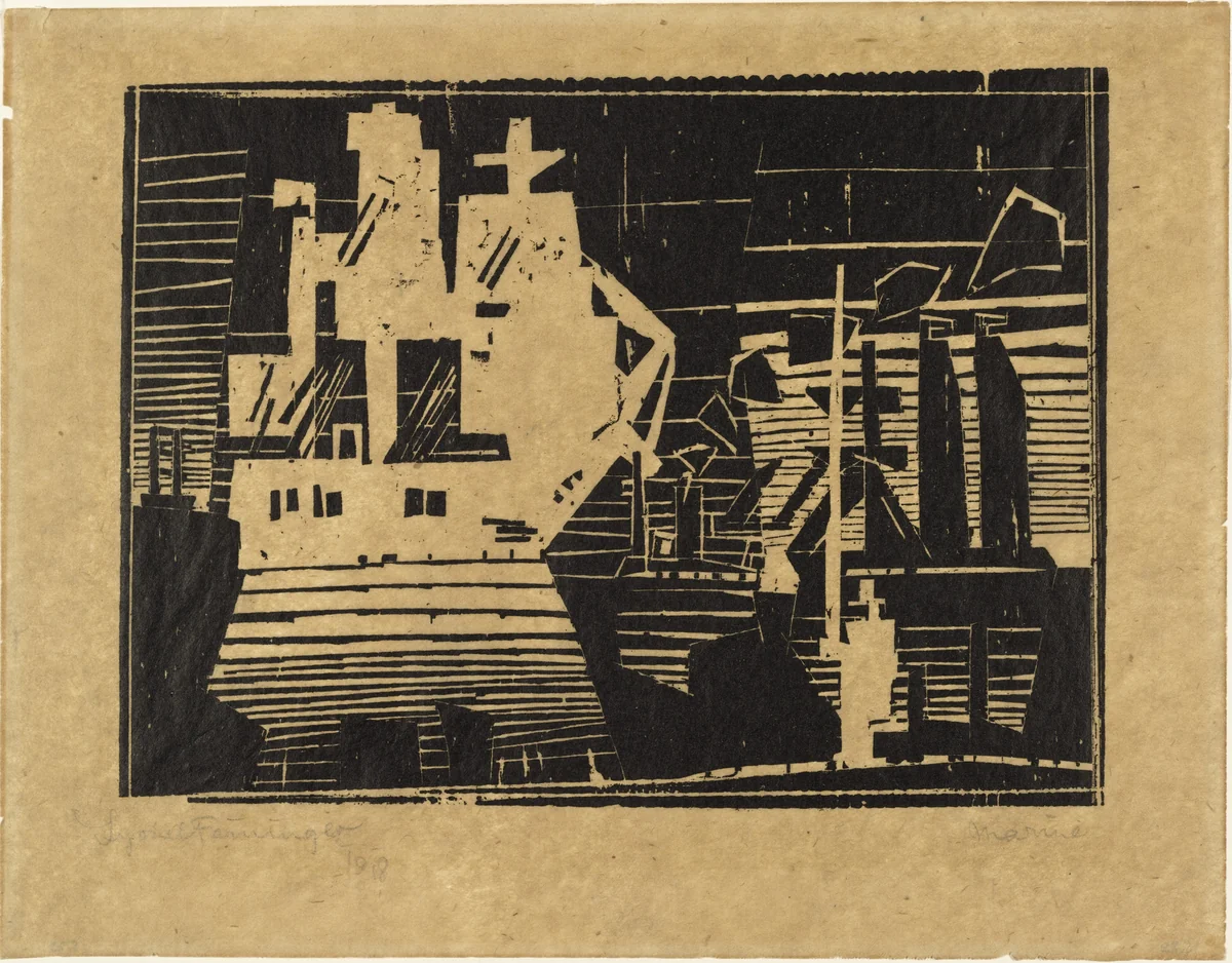 Marine by Lyonel Feininger, print, 1918
