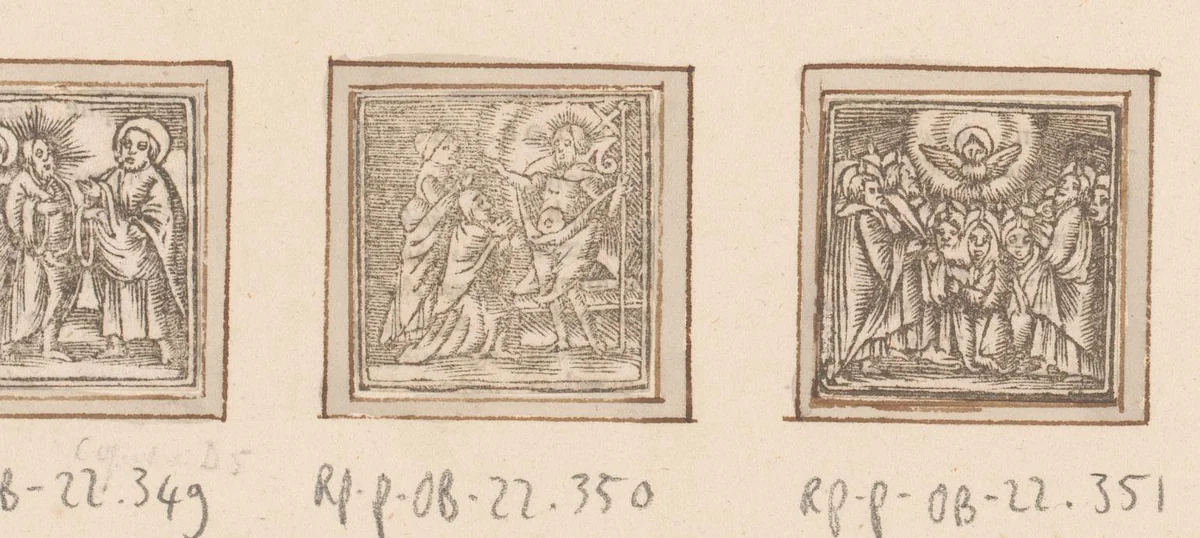 Christus verschijnt aan twee vrouwen by anonymous, print, 1590