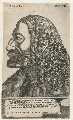 Portret van Albrecht Dürer by Monogrammist AL, print, 1579