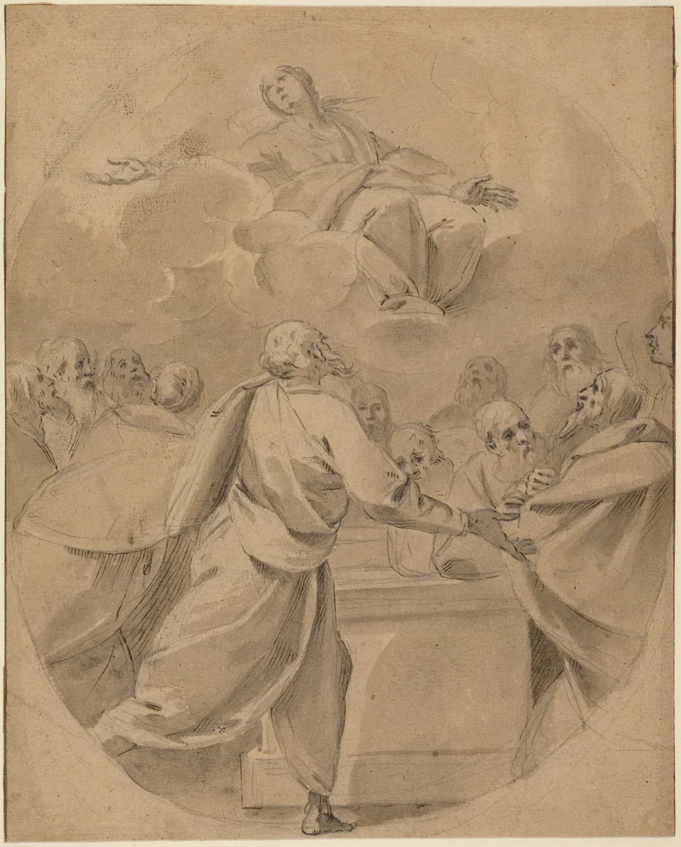 The Assumption of the Virgin by Pier Francesco Mazzucchelli, drawing, 1573-1626