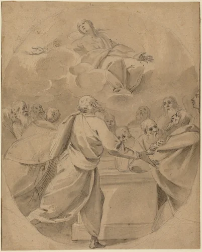 The Assumption of the Virgin by Pier Francesco Mazzucchelli, drawing, 1573-1626