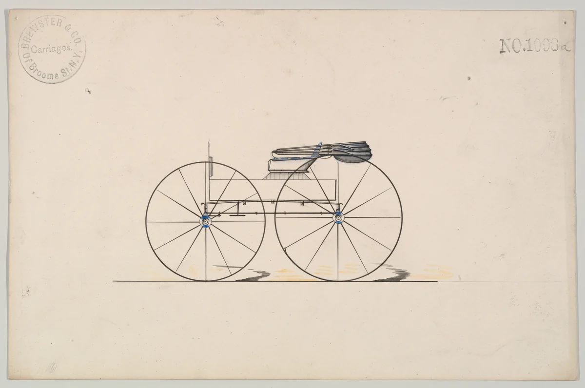 Design for Wagon, no. 1098a by Brewster & Co., drawing, 1850-1870
