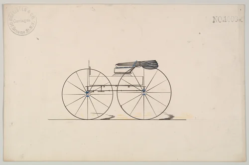 Design for Wagon, no. 1098a by Brewster & Co., drawing, 1850-1870