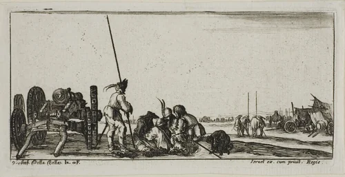 Plate Nine from Drawings of Several Movements by Soldiers by Stefano della Bella, print, 1644
