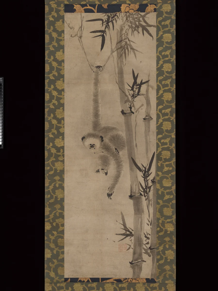 Gibbon and Bamboo by Sesson Shūkei (雪村周継), painting, 1504-1589