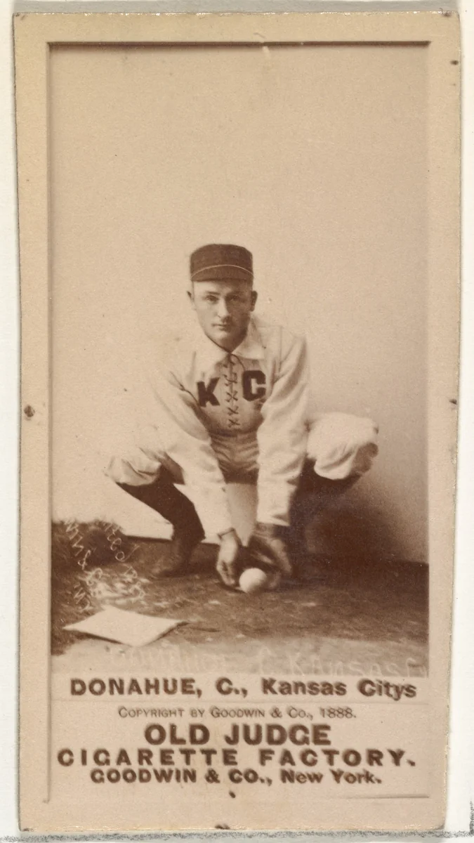 James Augustus "Jim" Donahue, Catcher, Kansas City Cowboys, from the Old Judge series (N172) for Old Judge Cigarettes by Goodwin & Company, photograph, 1888
