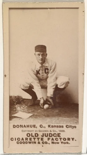 James Augustus "Jim" Donahue, Catcher, Kansas City Cowboys, from the Old Judge series (N172) for Old Judge Cigarettes by Goodwin & Company, photograph, 1888