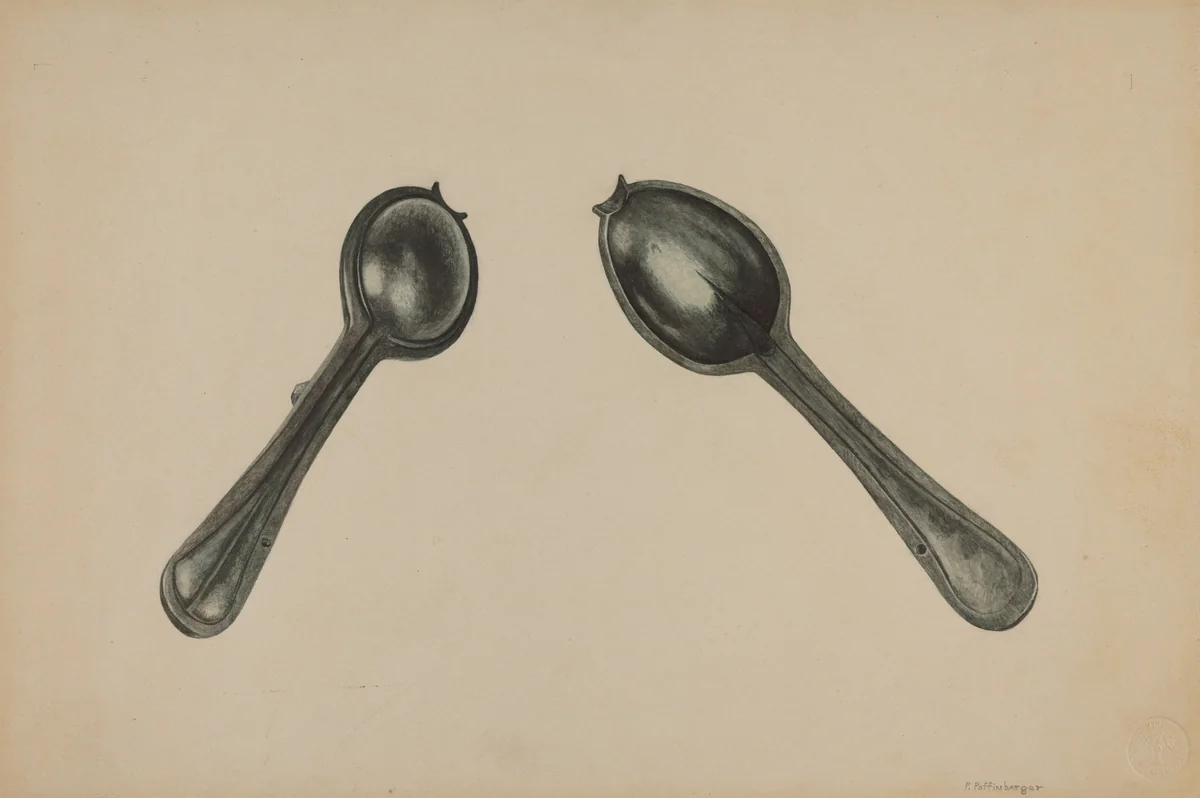 Spoon Mold by Paul Poffinbarger, index of american design, 1938