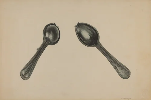Spoon Mold by Paul Poffinbarger, index of american design, 1938