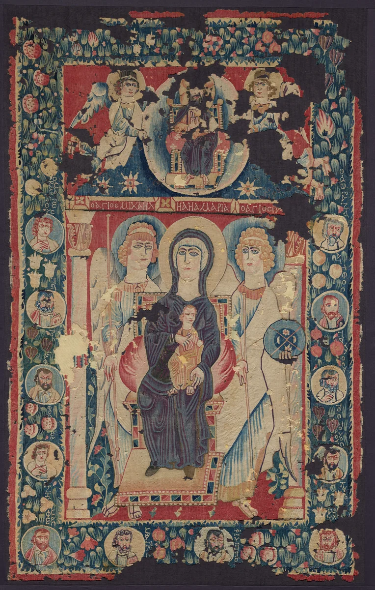 Icon of the Virgin and Child by Unknown, textile, 500-599