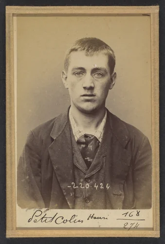 Peticolin. Henri. 23 ans, né le 8/6/71 à Goersdorf (Bas-Rhin). Vernisseur. Anarchiste. 2/7/94. by Alphonse Bertillon, photograph, 1894