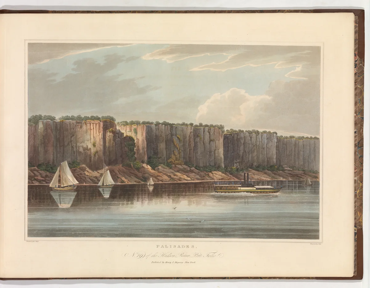 The Palisades (No. 19 of The Hudson River Portfolio) by John Hill, print, 1823-1824