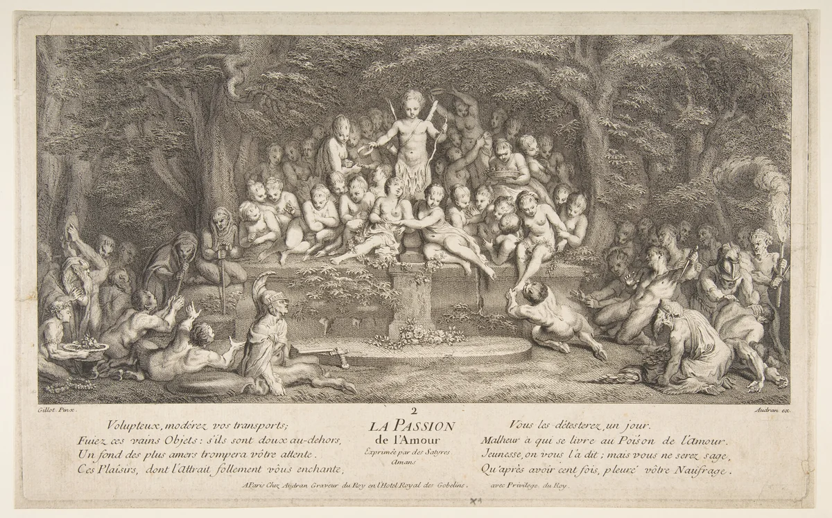 The Passion for Love by Jean Audran, print, 1685-1722