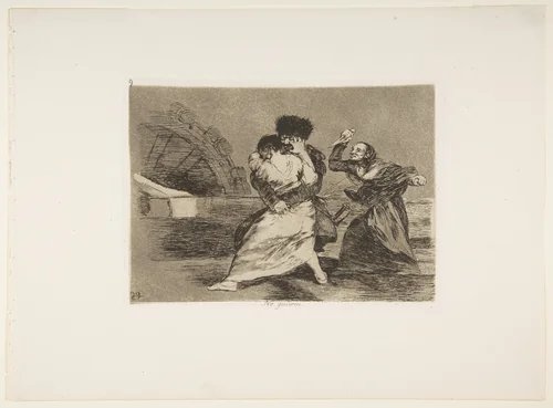 Plate 9 from "The Disasters of War" (Los Desastres de la Guerra): 'They don't like to' (No quieren) by Goya, print, 1810