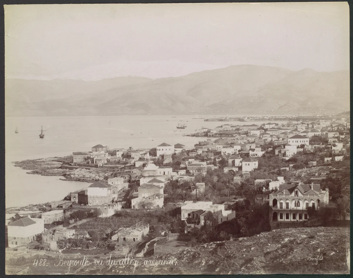 Beyrouth. Vu du collège américain by Félix Bonfils, photograph, 1868-1872