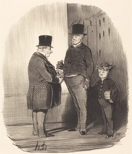 Ah! vous êtes fort en vers latins, jeune homme... by Honoré Daumier, print, 1847