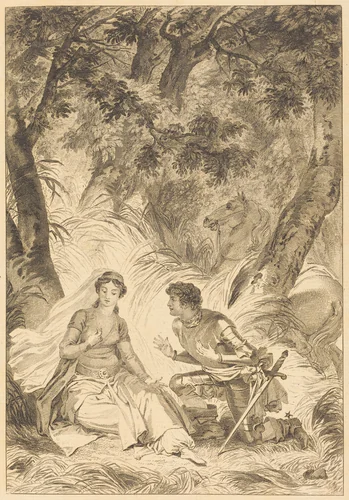 La fiancee du roi de Garbe: La chevalier by Jean Honoré Fragonard, print, 1700-1799