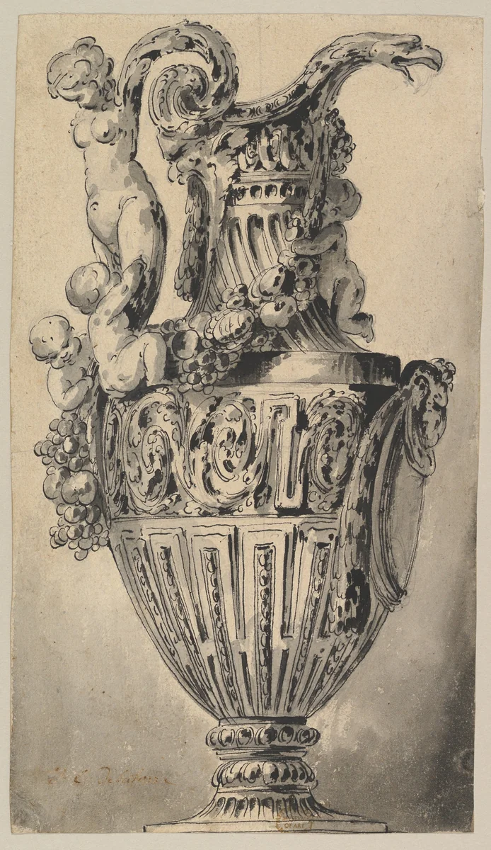 Design for a Ewer by Jean Charles Delafosse, drawing, 1734-1791