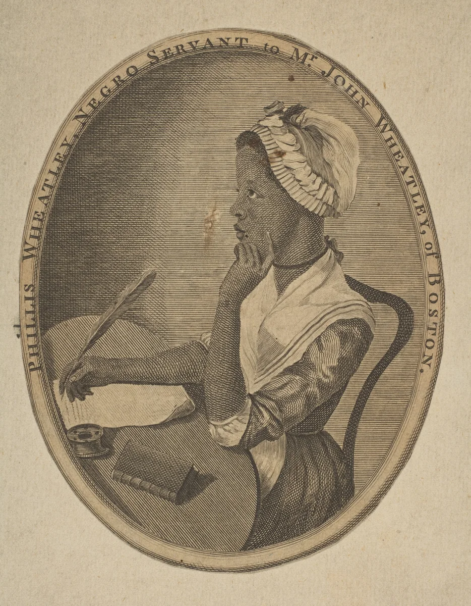 Phillis Wheatley by Scipio Moorhead, print, 1773